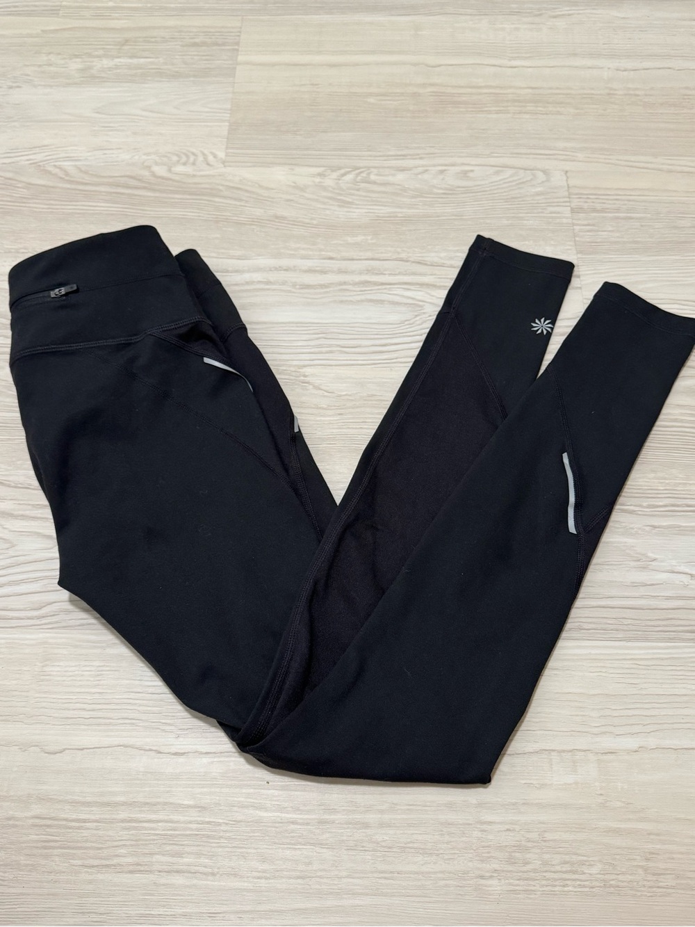 Athleta Black Stretch Leggings with Branded Tag